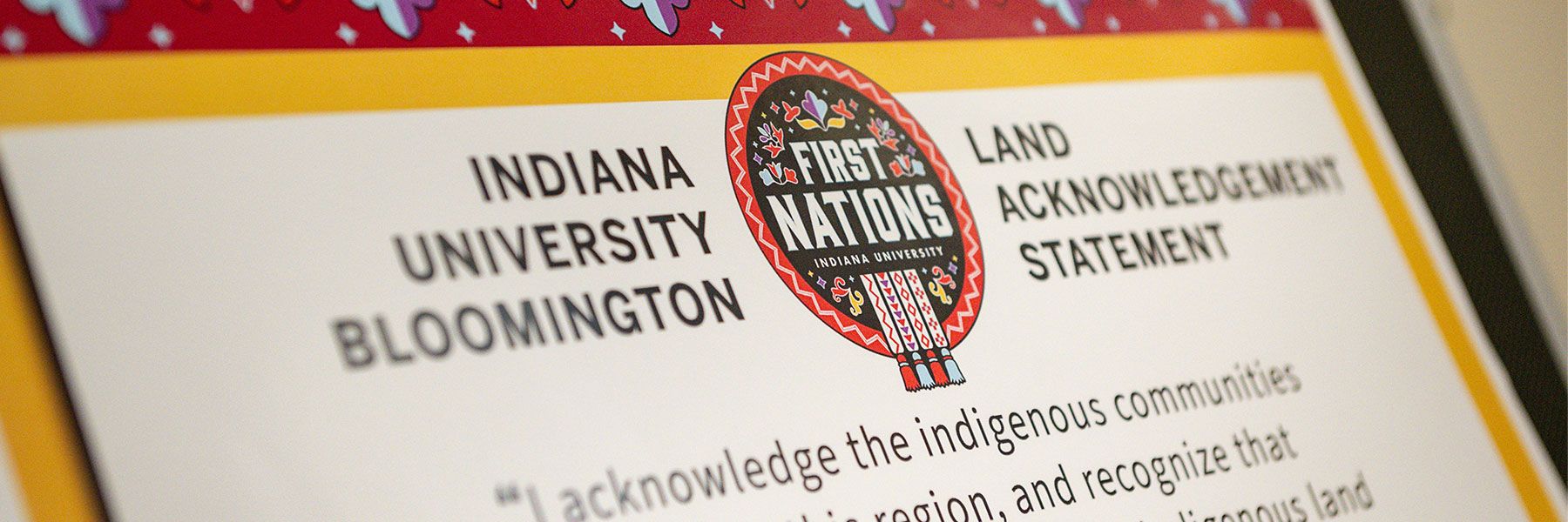 Photo of Indiana University land acknowledgment statement.