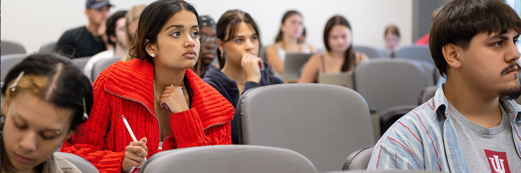 Students listening to a Native American and Indigenous Studies course.